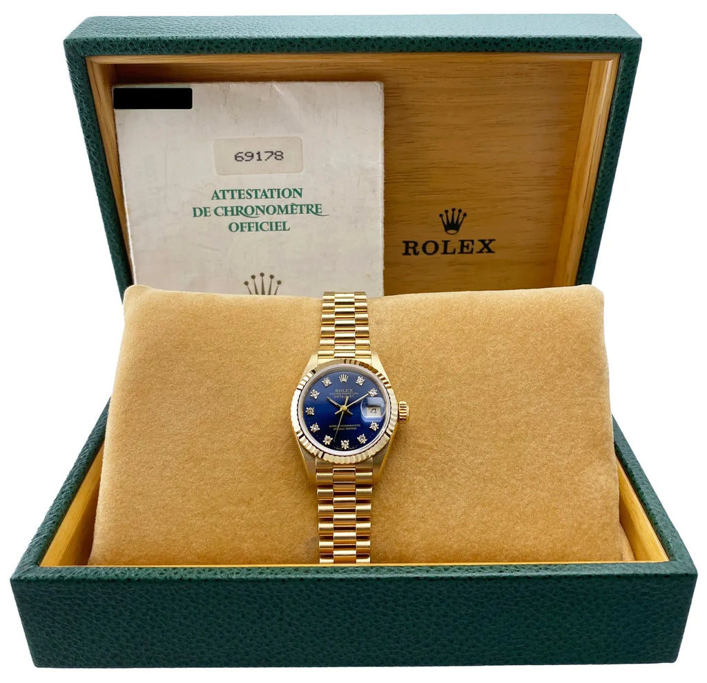 Rolex Gold Blue Diamond Dial - Hình 2