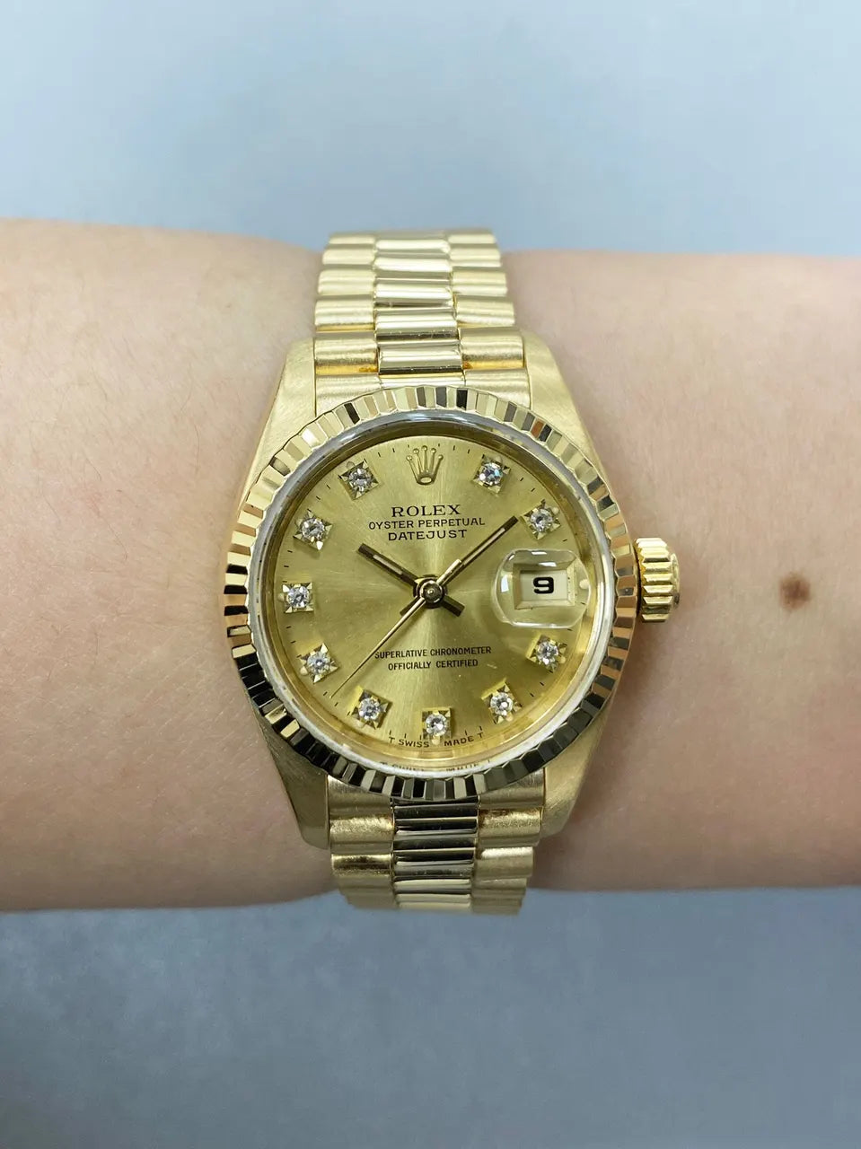 Rolex Gold Diamond Champagne - Hình 8