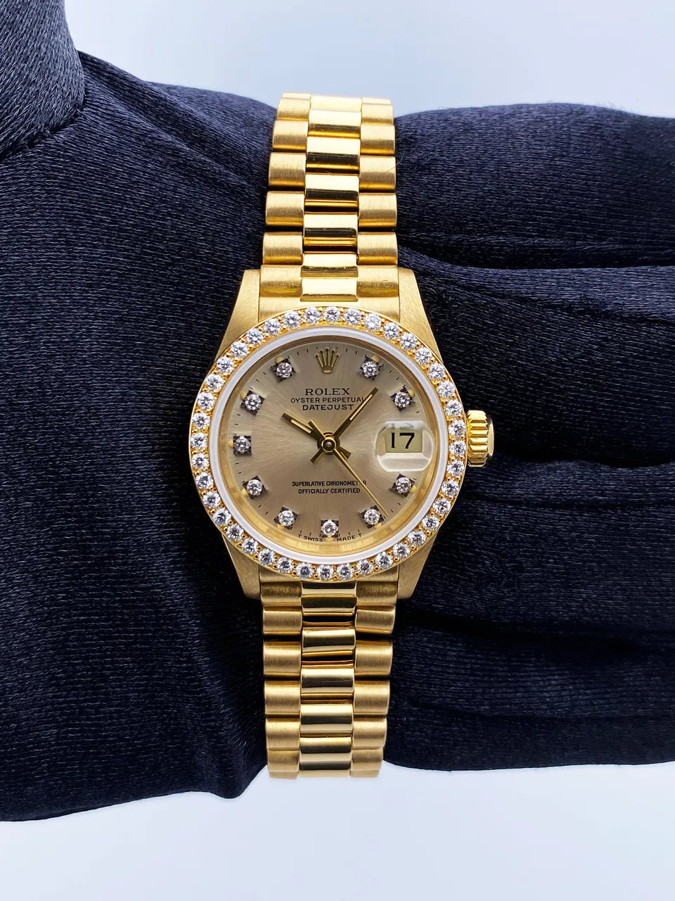 Rolex Gold Diamond Bezel Champagne - Hình 2