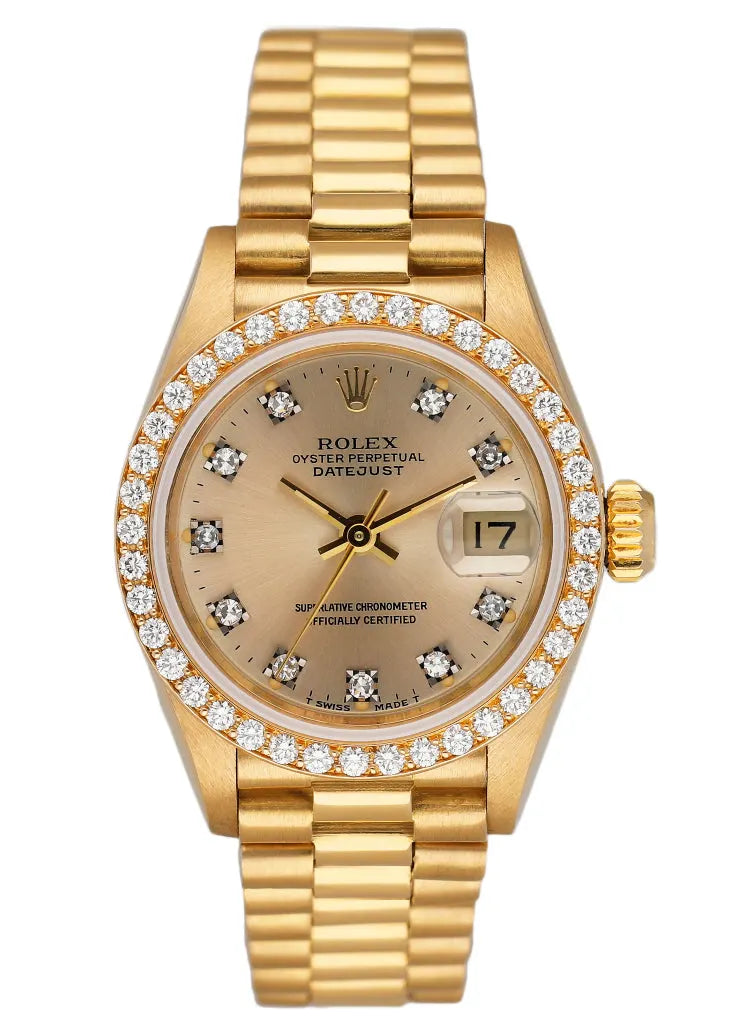 Rolex Gold Diamond Bezel Champagne