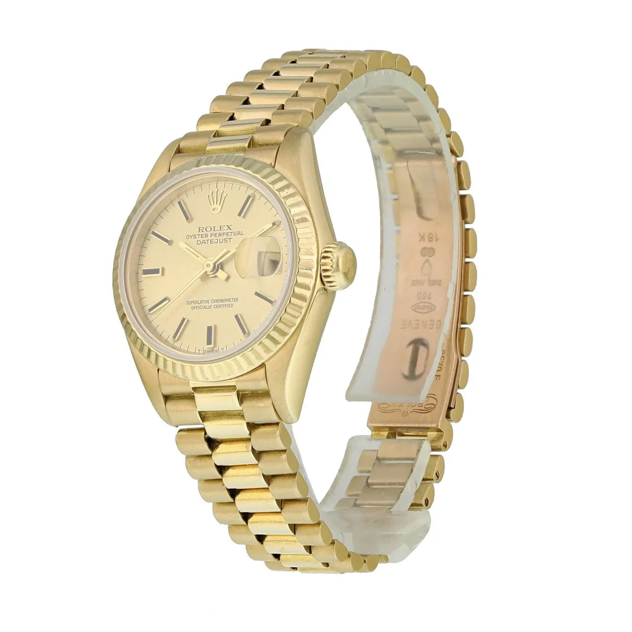 Rolex Gold Champagne Dial Ladies - Hình 4
