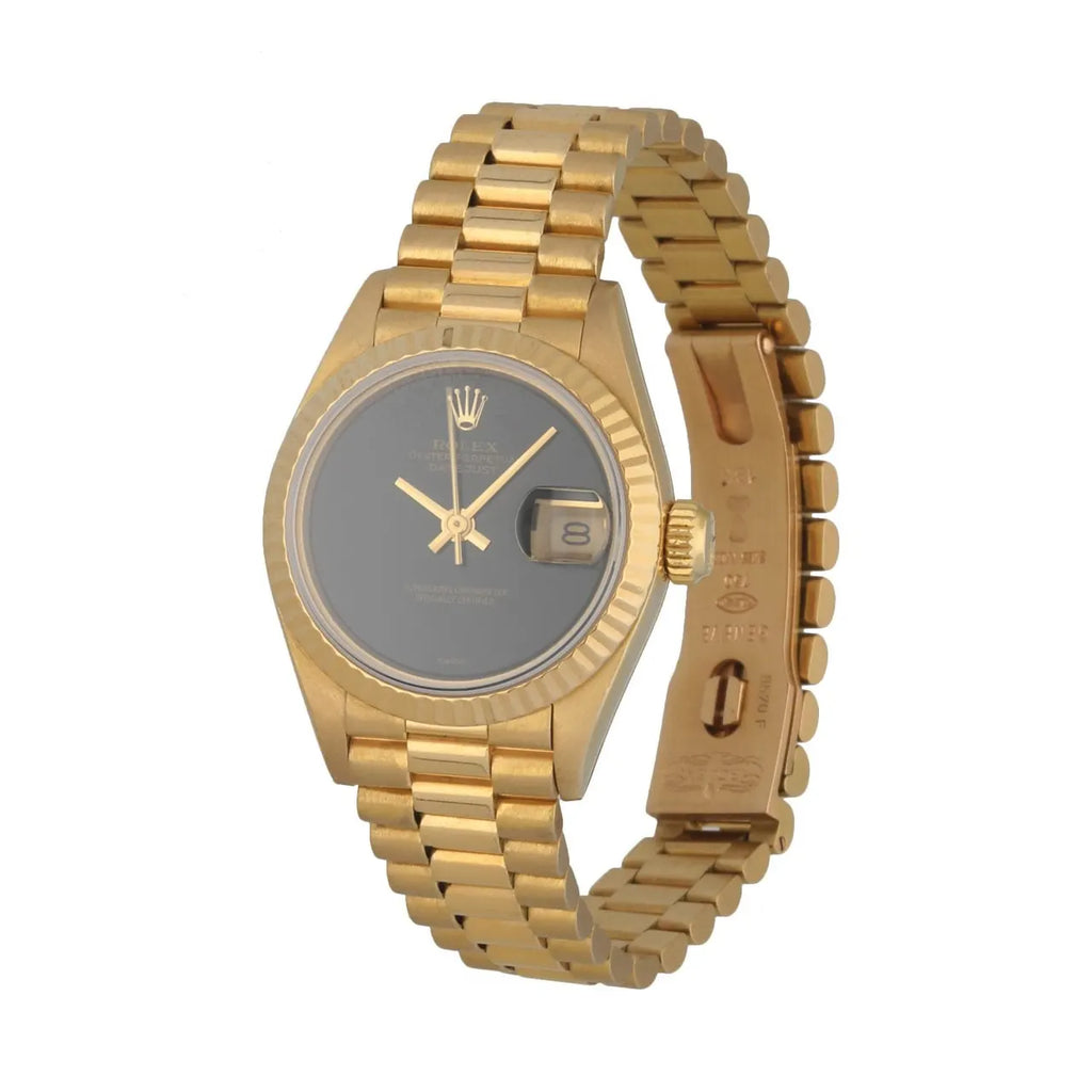 datejust Rolex Gold Black Dial - Hình 2