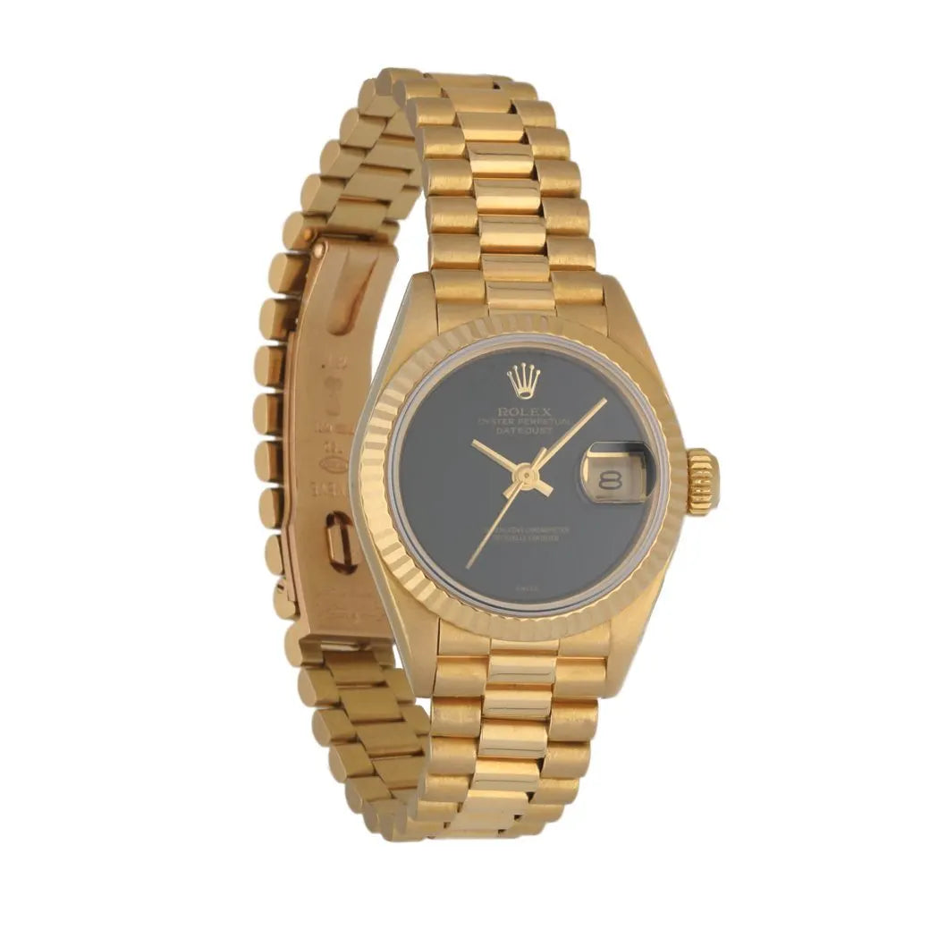 datejust Rolex Gold Black Dial - Hình 3