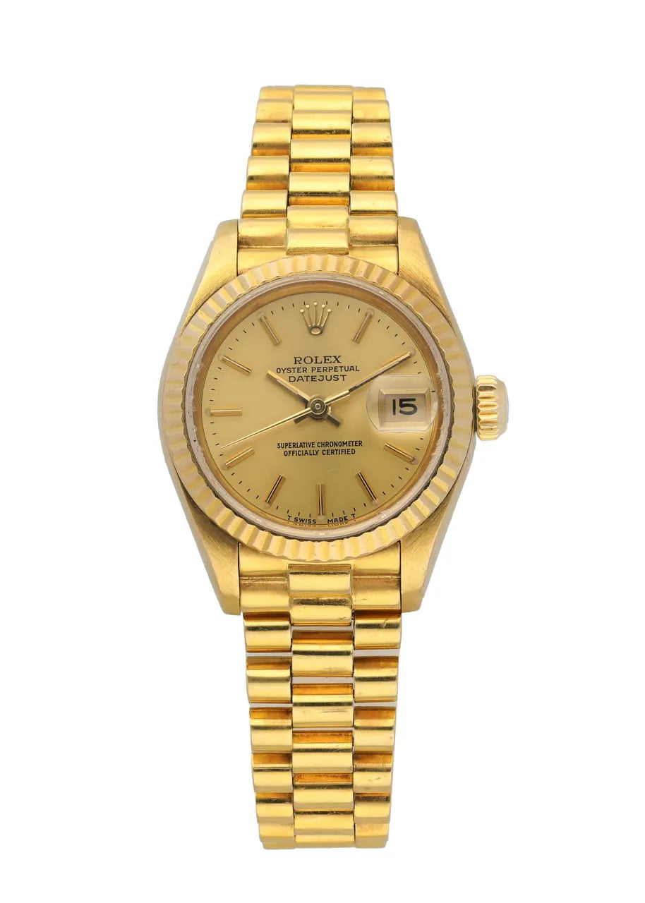 datejust fluted Rolex Gold Champagne Dial