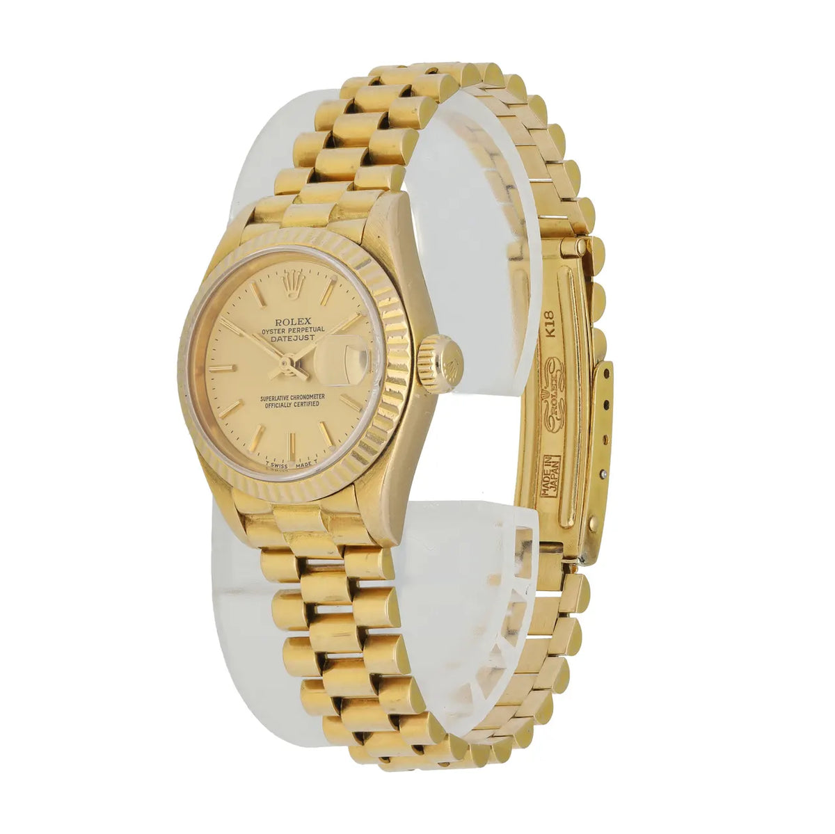datejust fluted Rolex Gold Champagne Dial - Hình 3