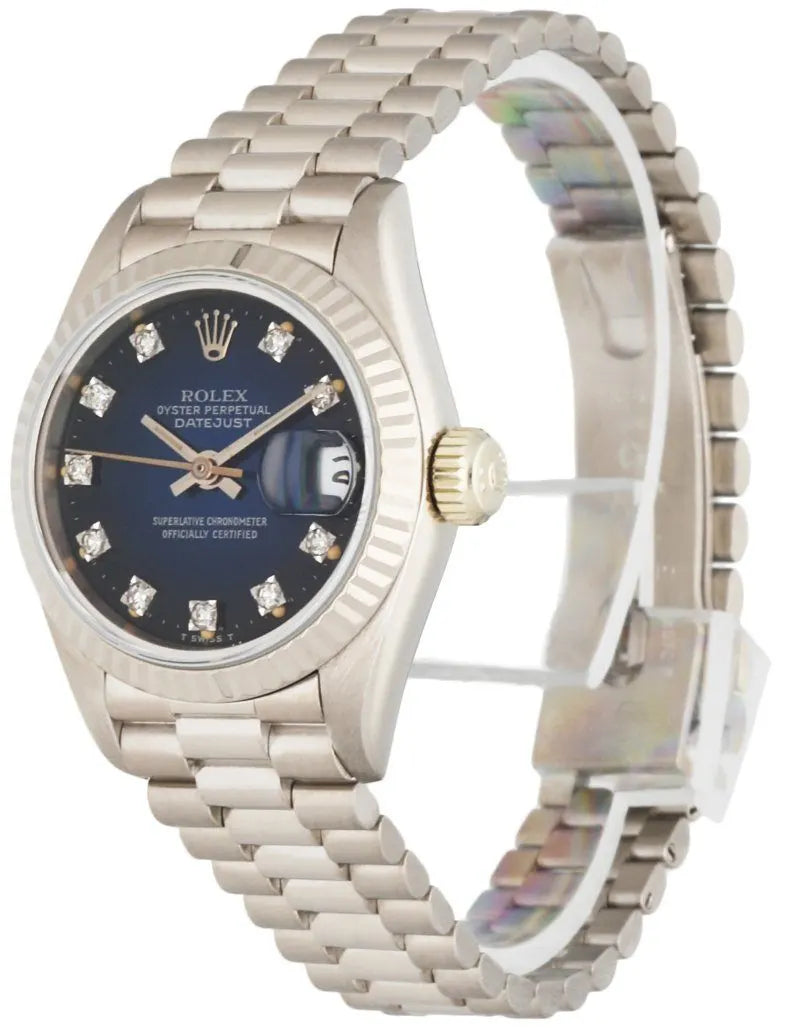 Rolex Blue Diamond Ladies Watch - Hình 2