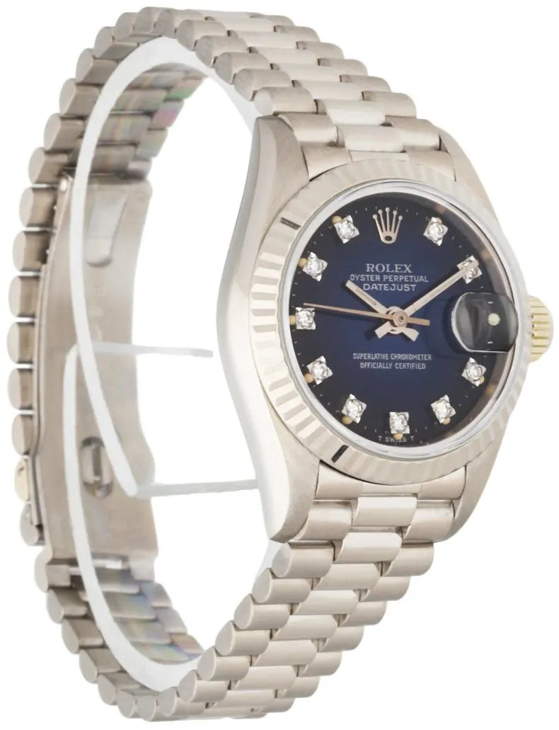 Rolex Blue Diamond Ladies Watch - Hình 3