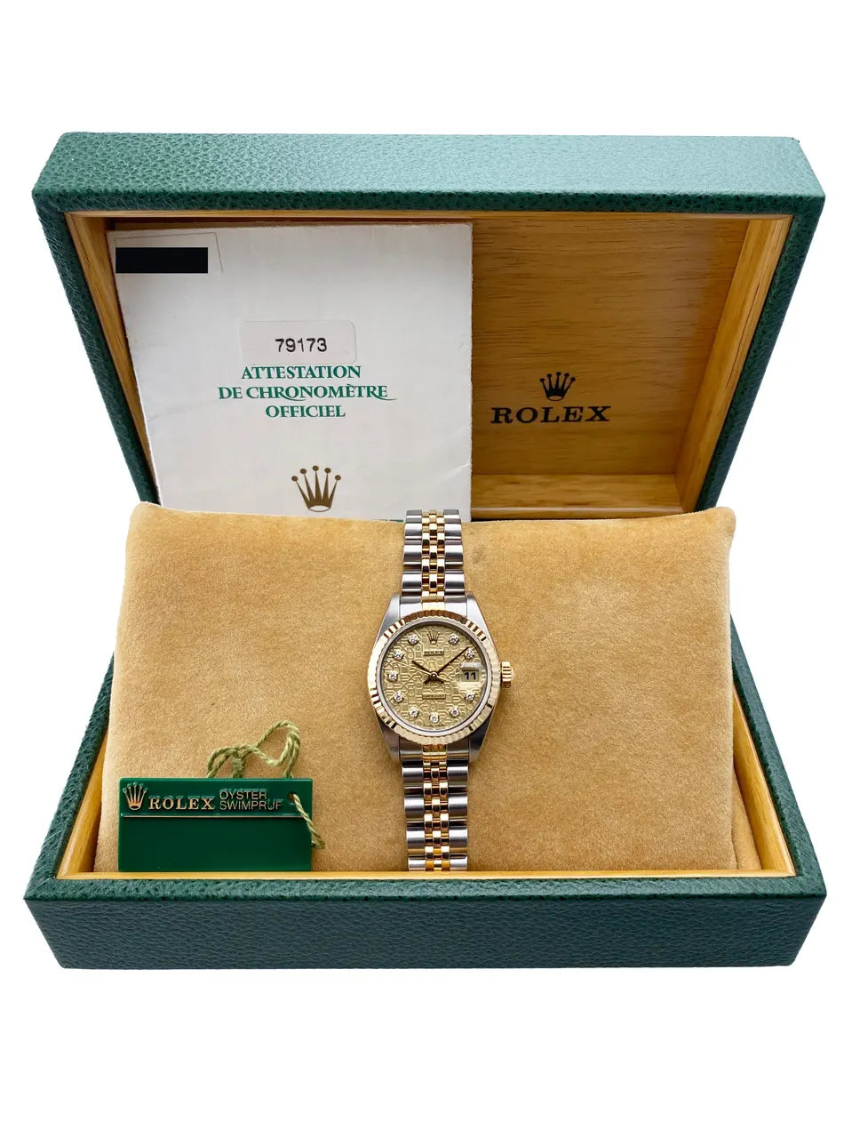 gold Rolex Two-Tone Diamond Datejust - Hình 2