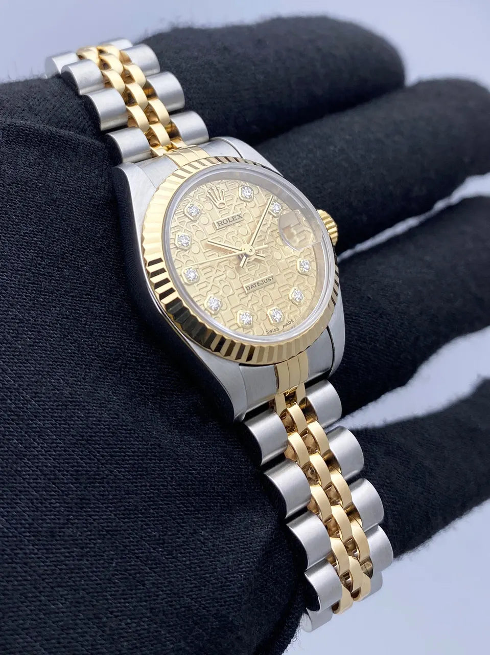 gold Rolex Two-Tone Diamond Datejust - Hình 4