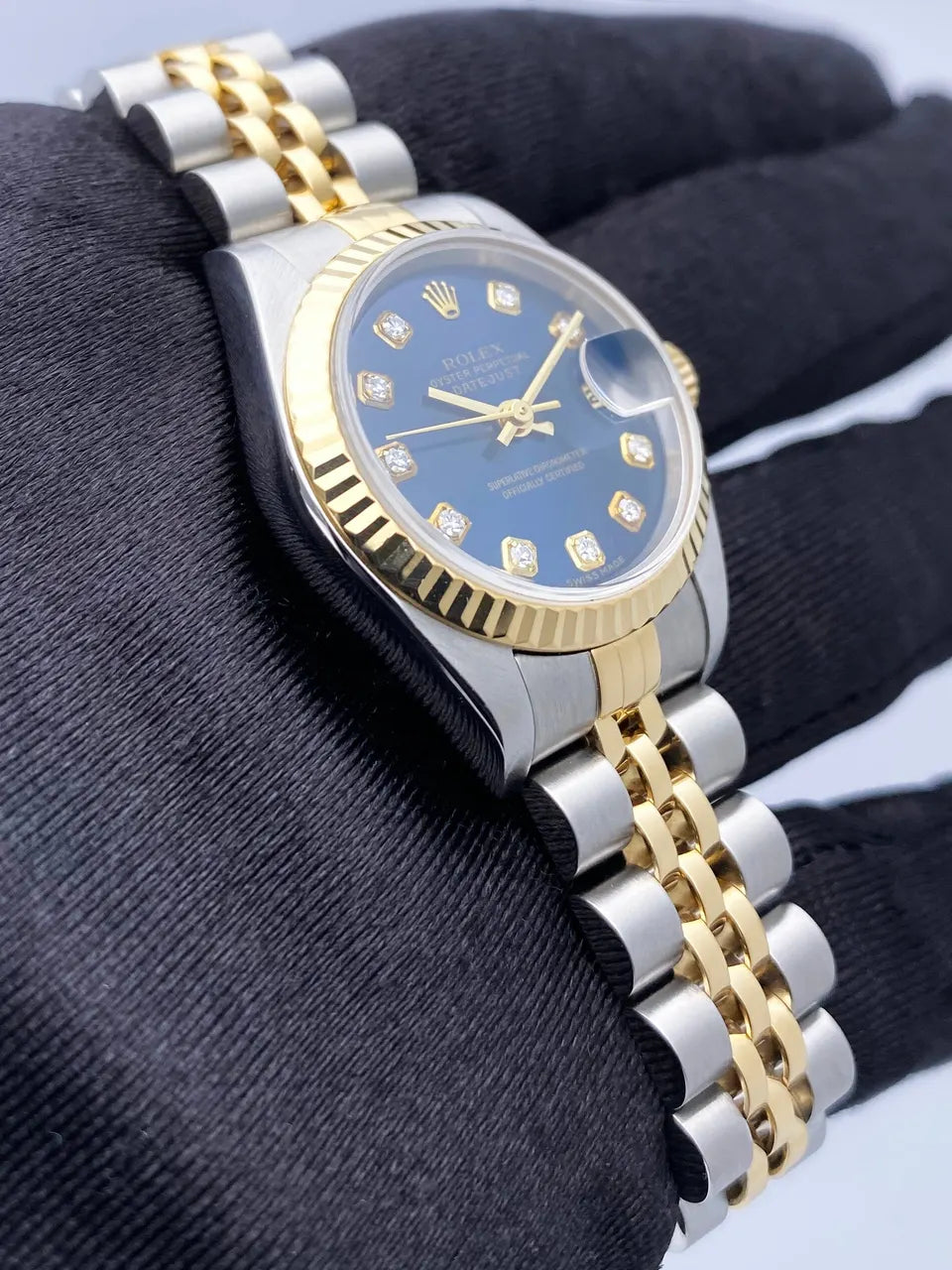 Rolex Bi-Metal Blue Diamond - Hình 3