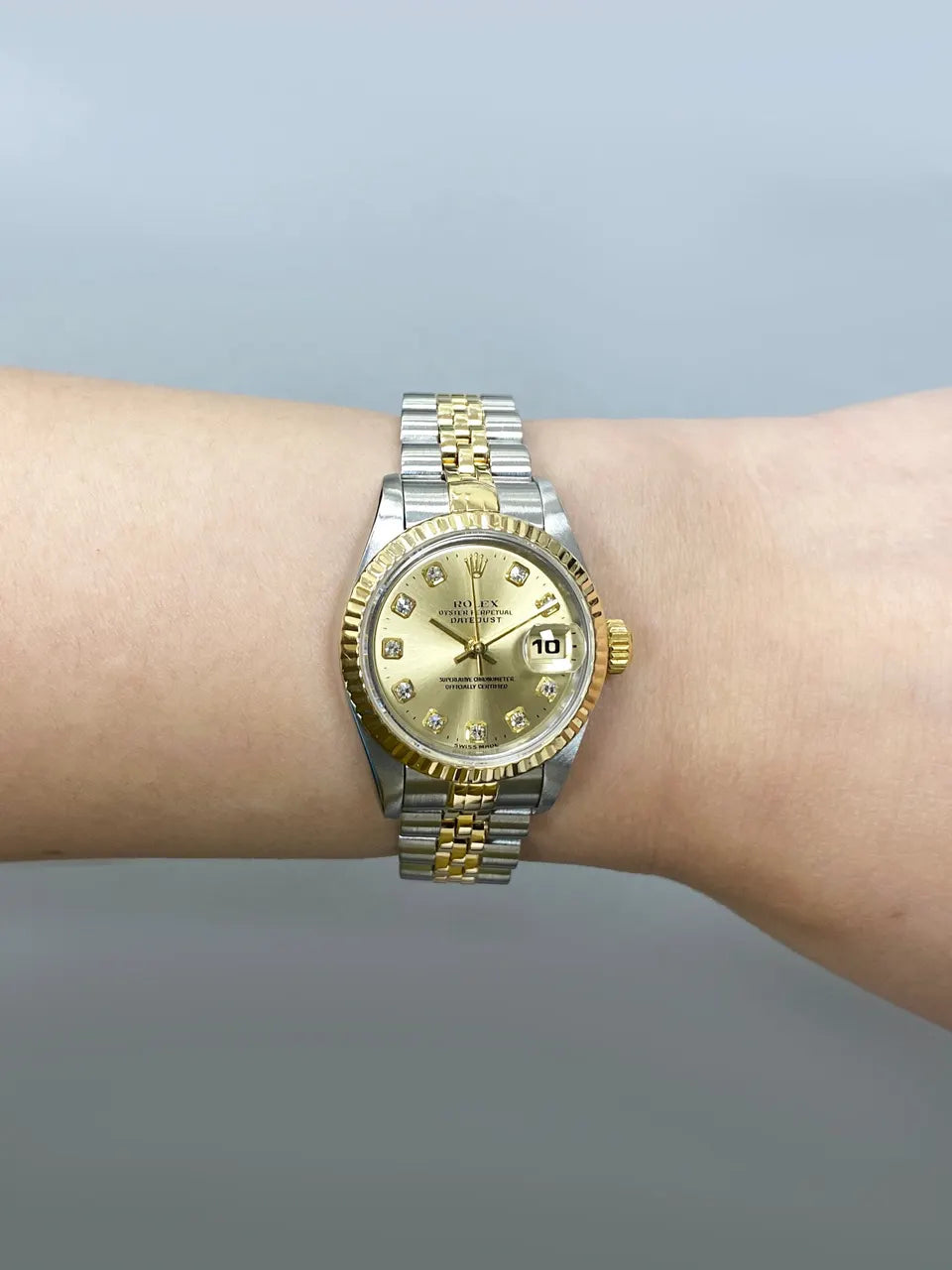 Rolex Two-Tone Champagne Diamond - Hình 8