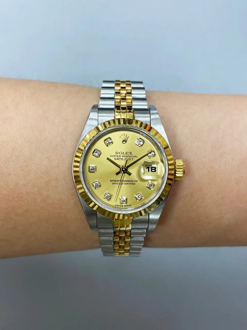 two Rolex Datejust Gold Diamond Dial - Hình 9