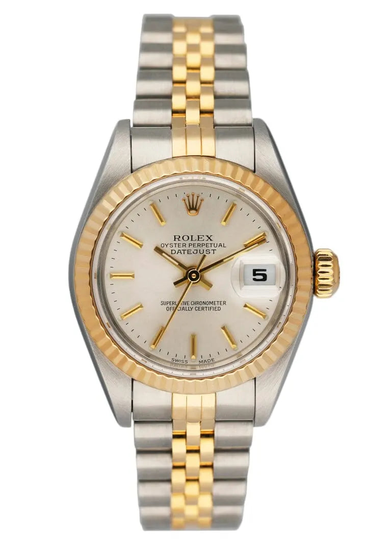 fluted Rolex Datejust Silver Dial Two-Tone - Hình 10