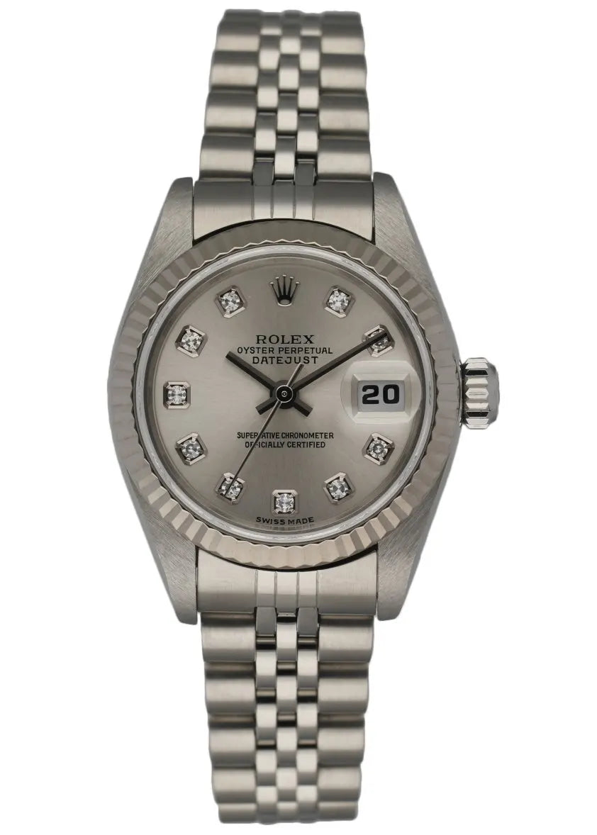 dial markers Rolex Silver Diamond Datejust