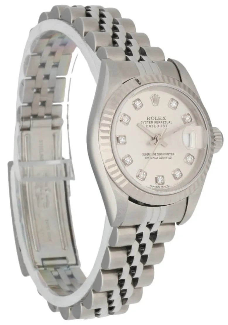 oyster Rolex Datejust Silver Diamond Dial - Hình 2
