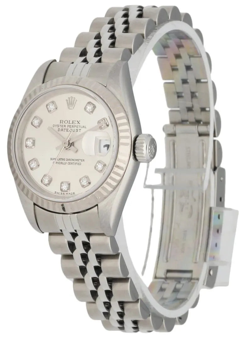 oyster Rolex Datejust Silver Diamond Dial