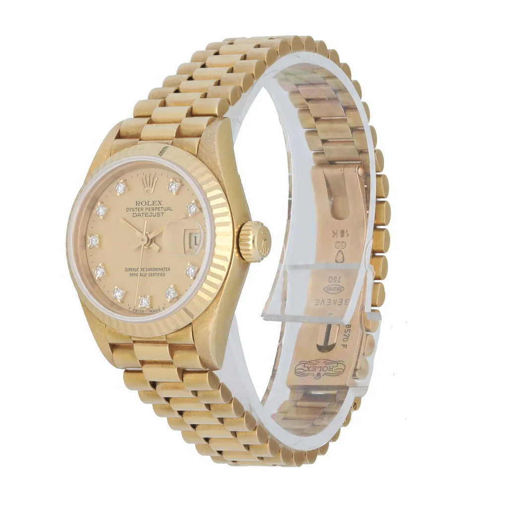 Rolex Gold Champagne Diamond datejust - Hình 2