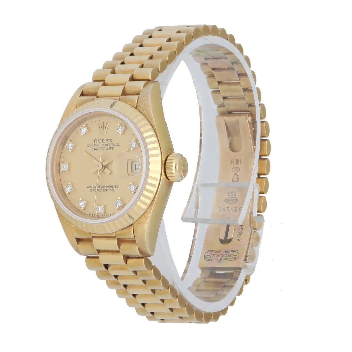 Rolex Gold Champagne Diamond datejust - Hình 2