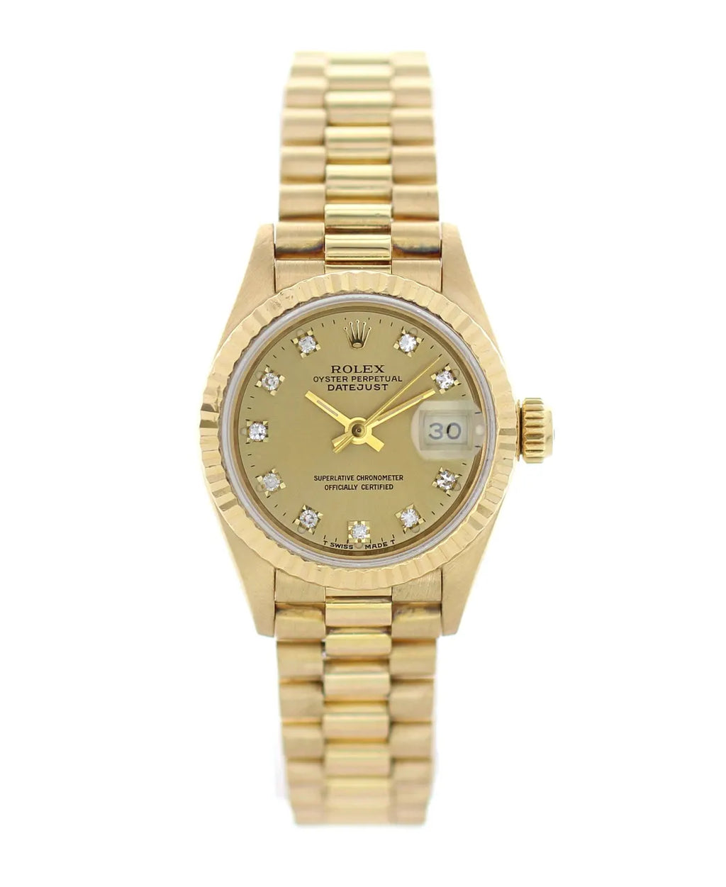 Rolex Gold Champagne Diamond Ladies