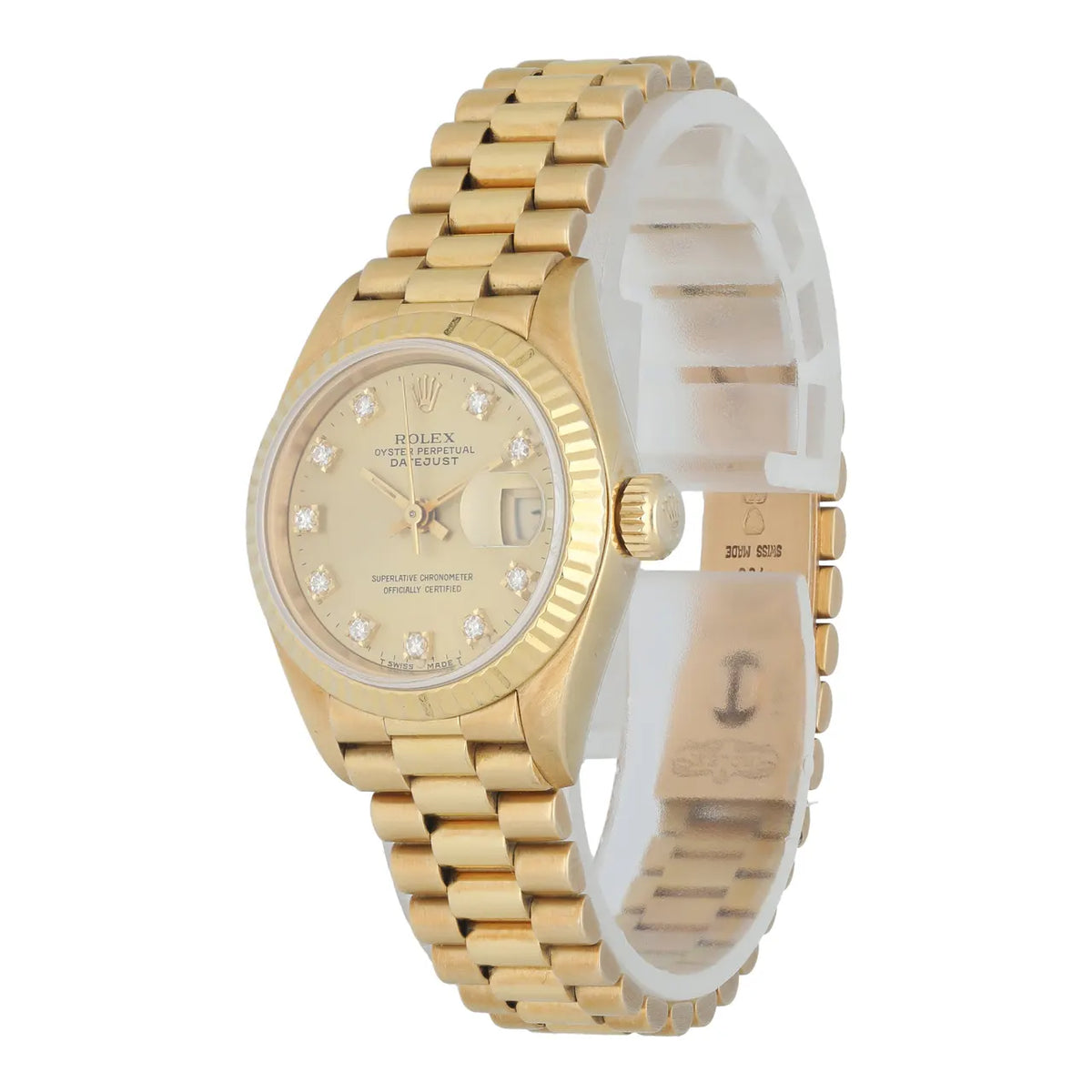 Rolex Datejust Gold Champagne Dial Diamond Markers - Hình 2