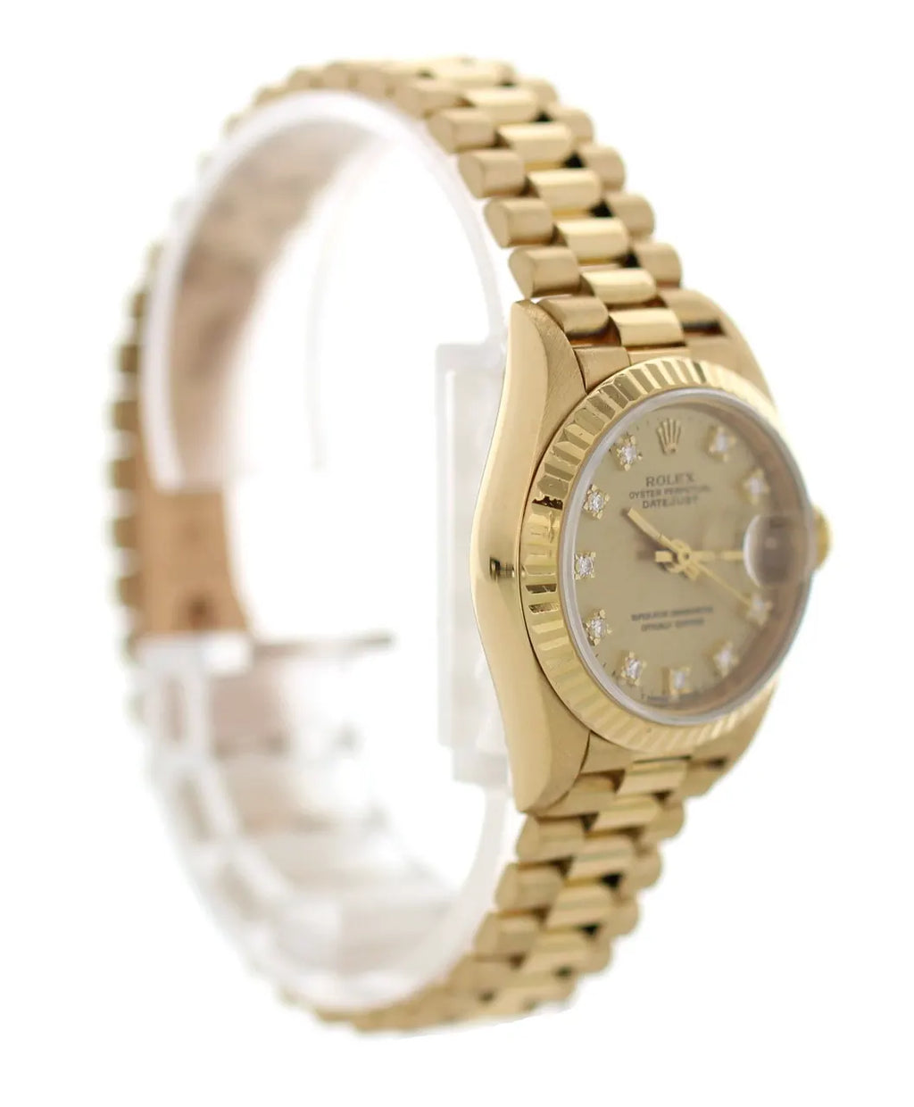 Rolex Gold Champagne Diamond Ladies - Hình 3