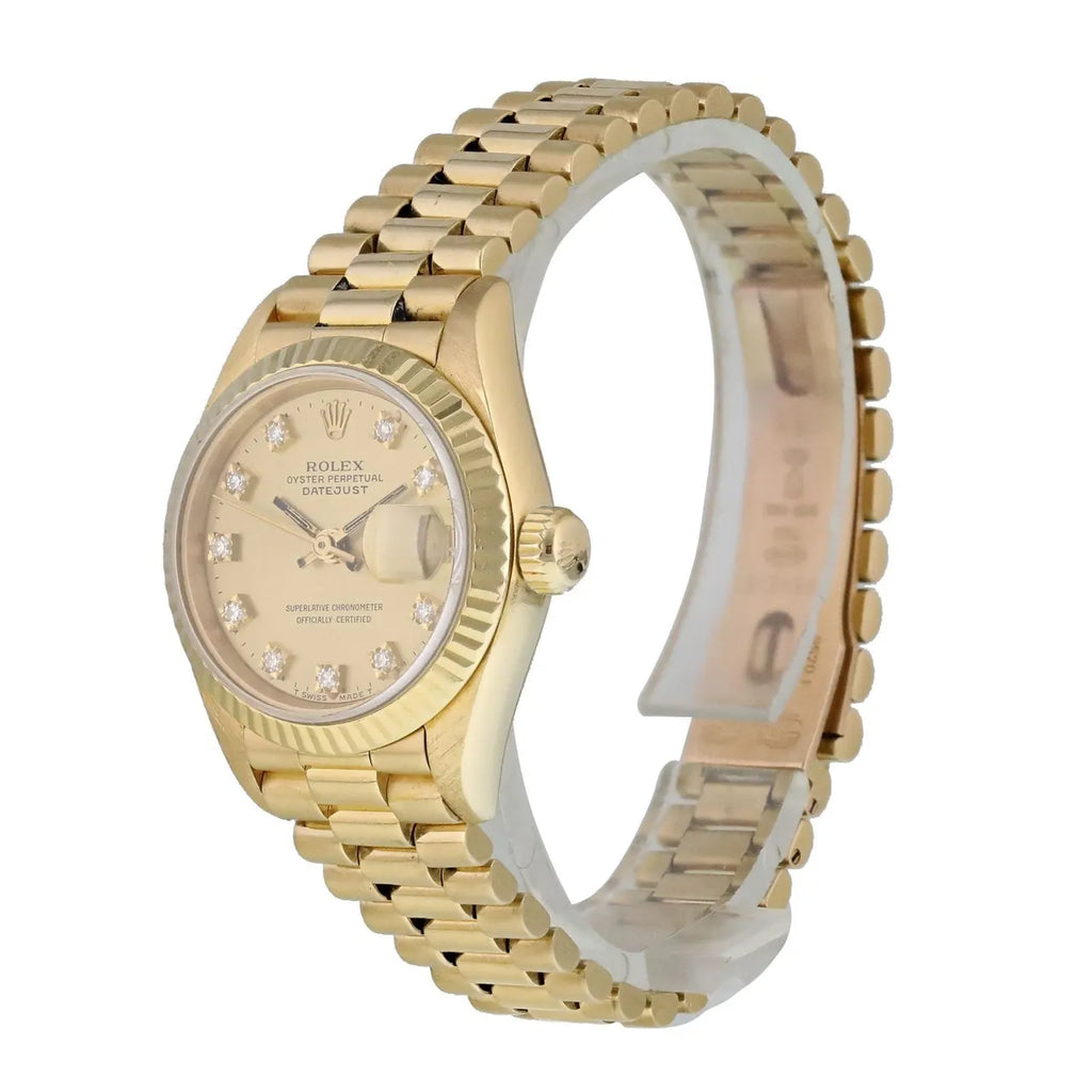datejust oyster Rolex Gold Champagne Diamond - Hình 3