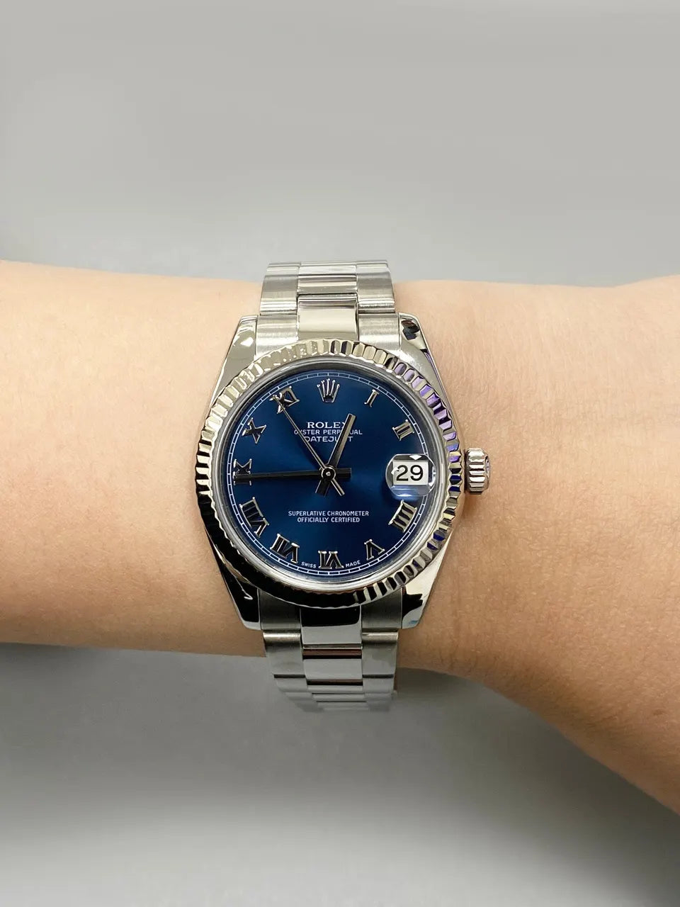 dial Rolex Blue Roman Datejust - Hình 8