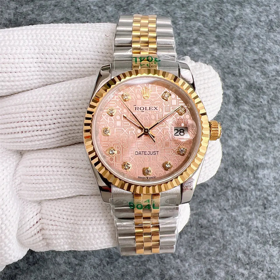 Rolex Pink Tapestry Datejust - Hình 2