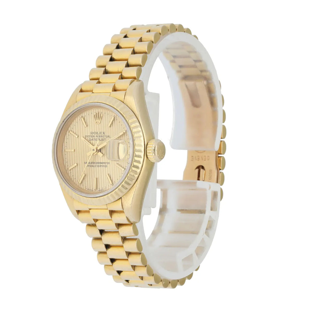 dial fluted Rolex Datejust Gold Champagne - Hình 2