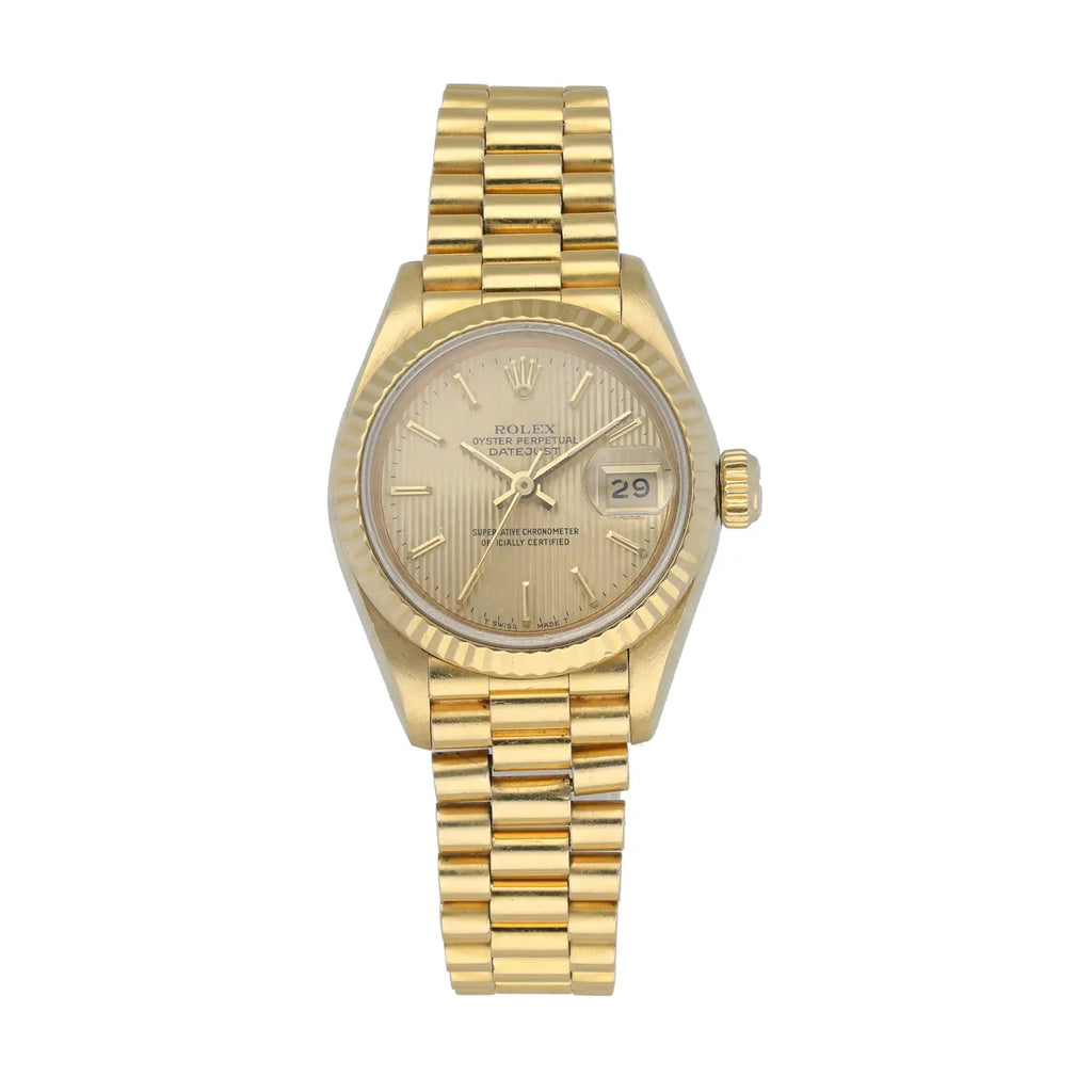 dial fluted Rolex Datejust Gold Champagne