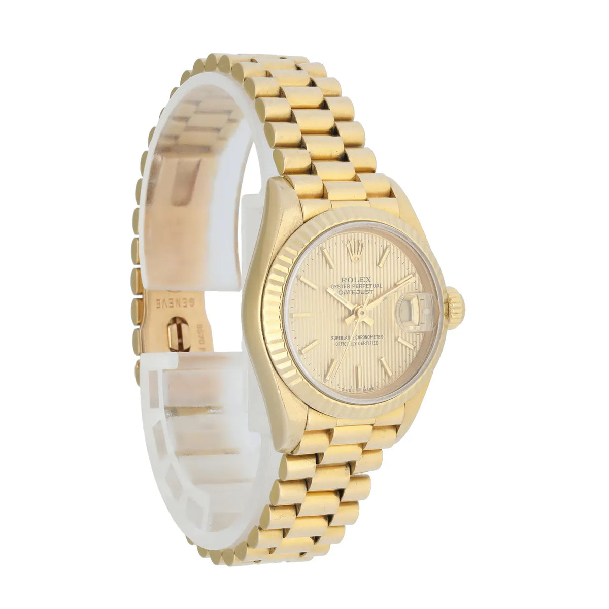 dial fluted Rolex Datejust Gold Champagne - Hình 3