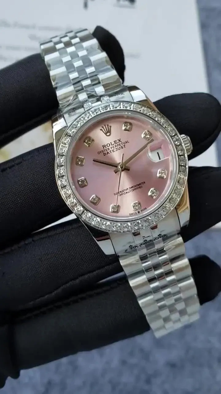 Rolex Pink Diamond Bezel Datejust