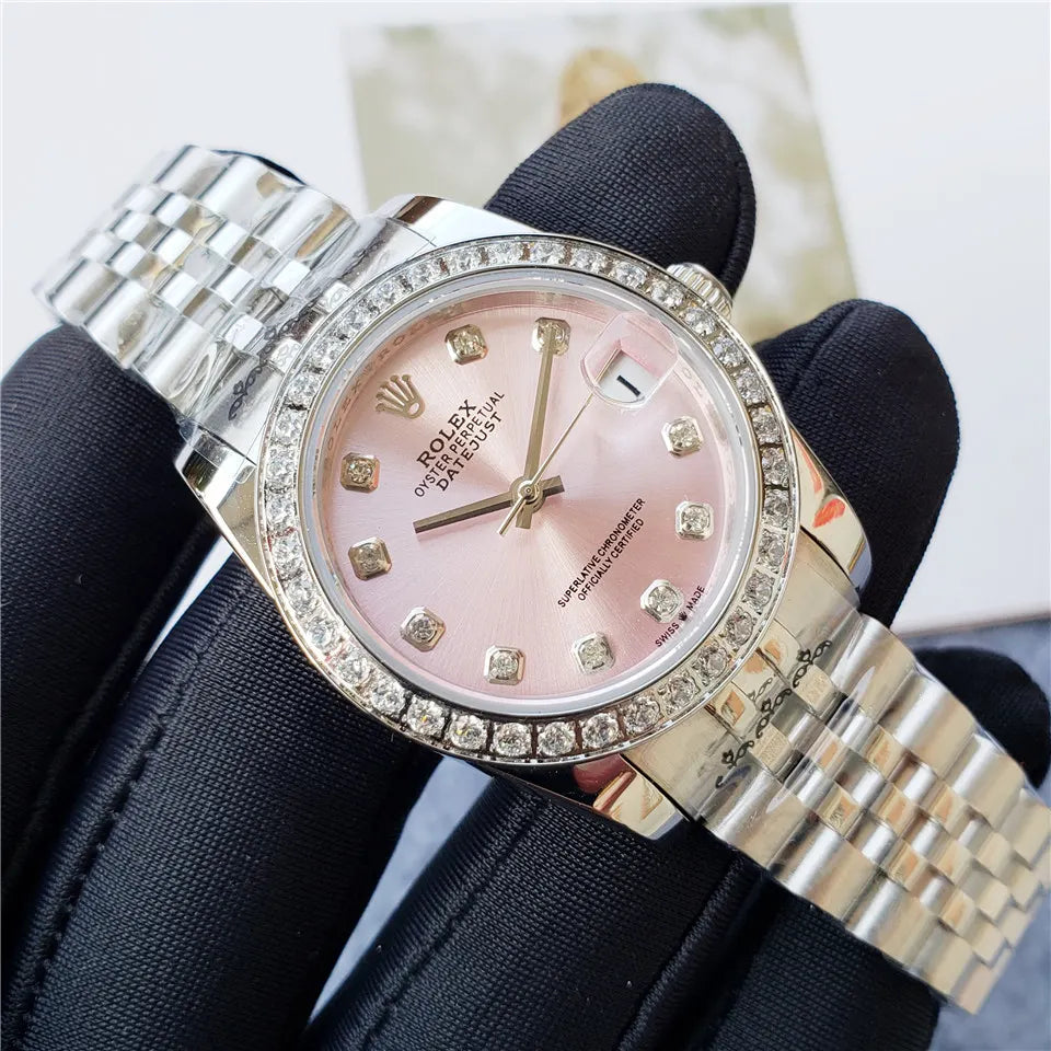 Rolex Pink Diamond Bezel Datejust - Hình 5