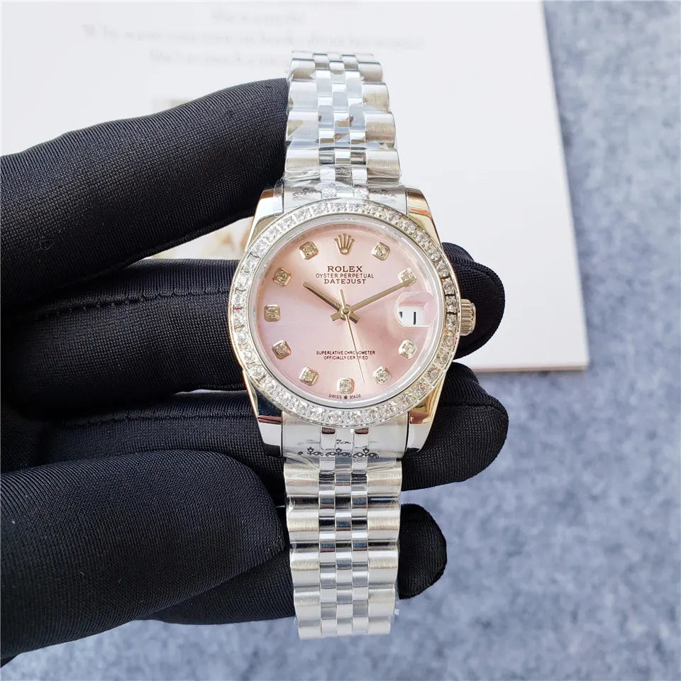Rolex Pink Diamond Bezel Datejust - Hình 3