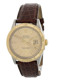Rolex Two-Tone Gold Brown Leather