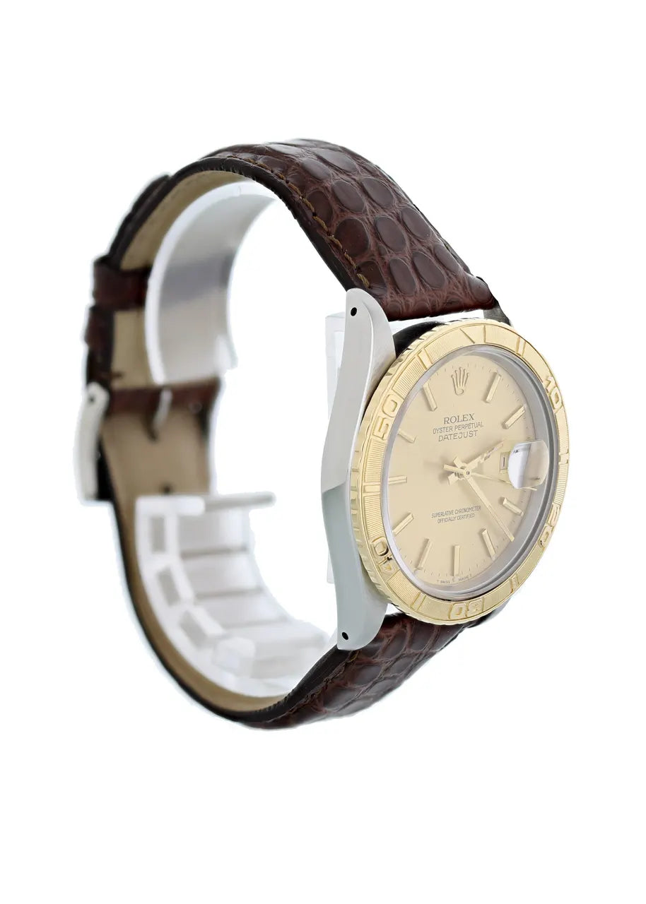 Rolex Two-Tone Gold Brown Leather - Hình 4
