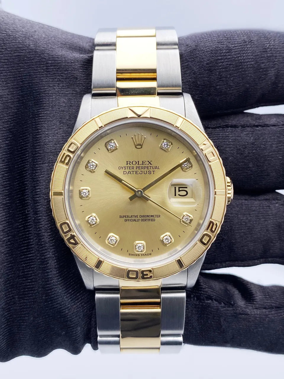 diamond Rolex Two-Tone Gold Datejust