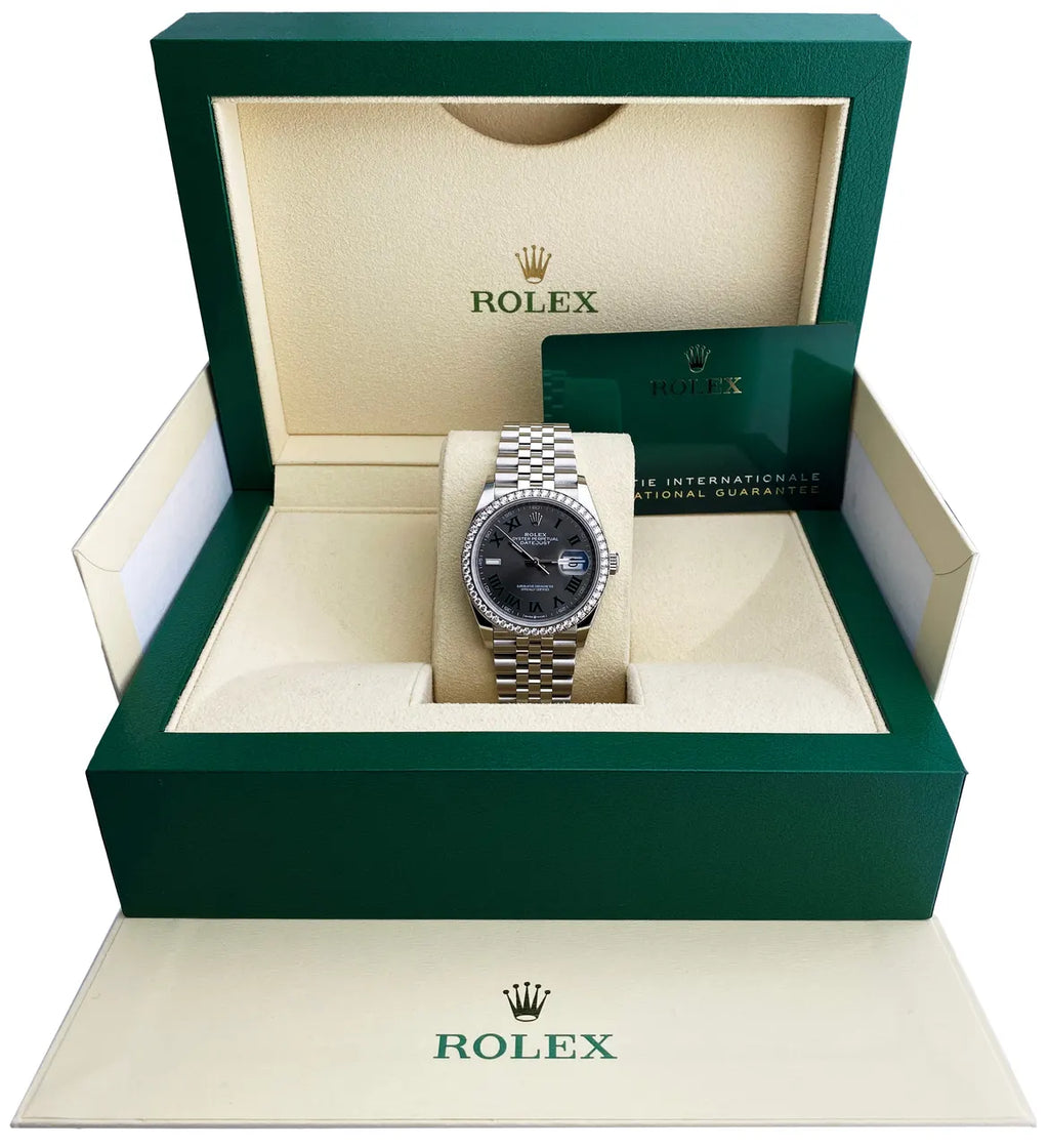 Rolex Datejust Gray Dial Diamond - Hình 2