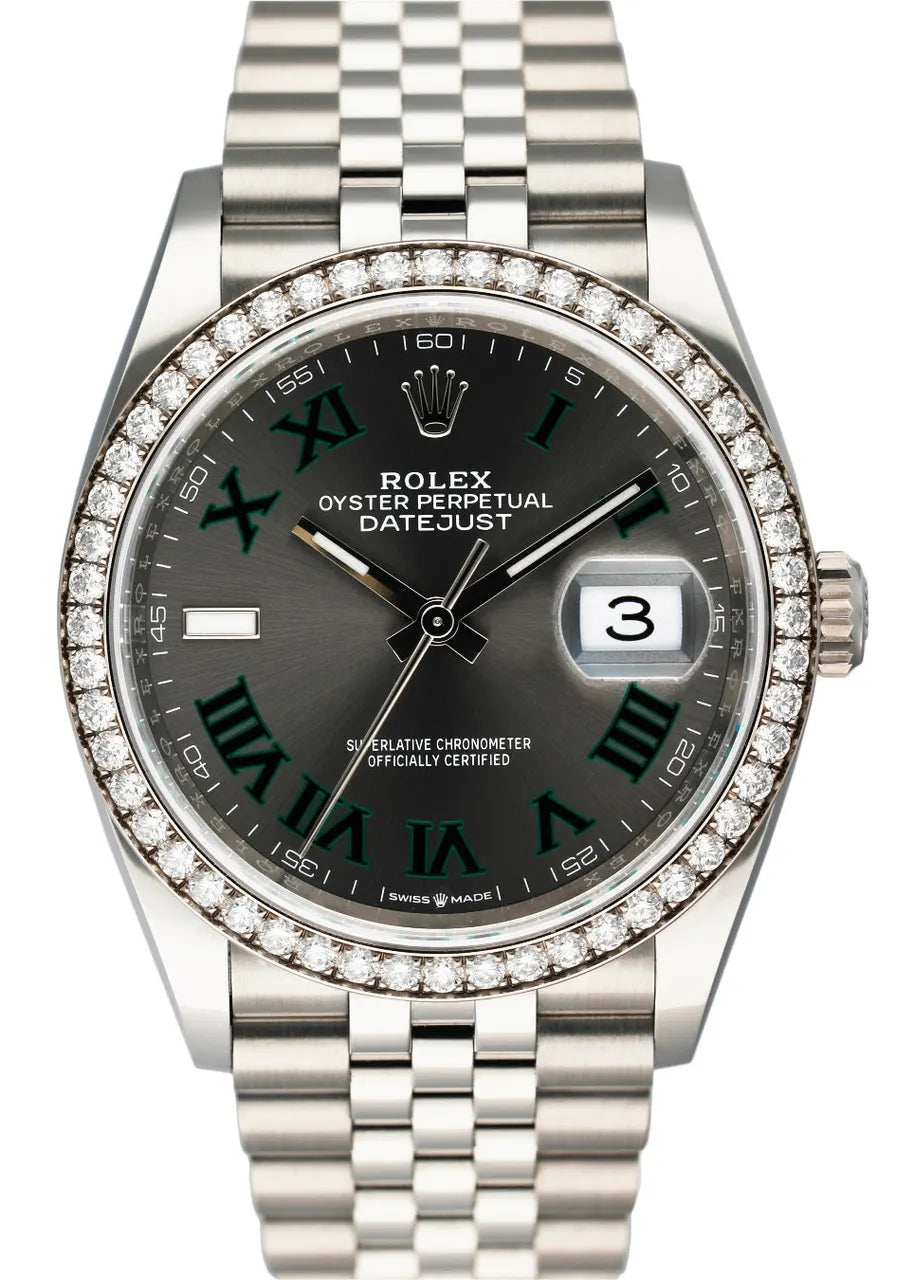 Rolex Datejust Gray Dial Diamond