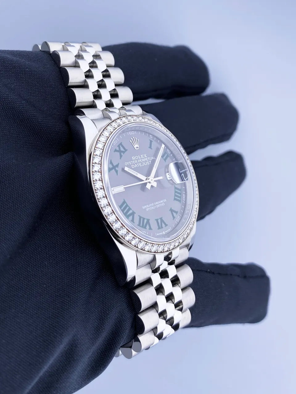 Rolex Datejust Gray Dial Diamond - Hình 4