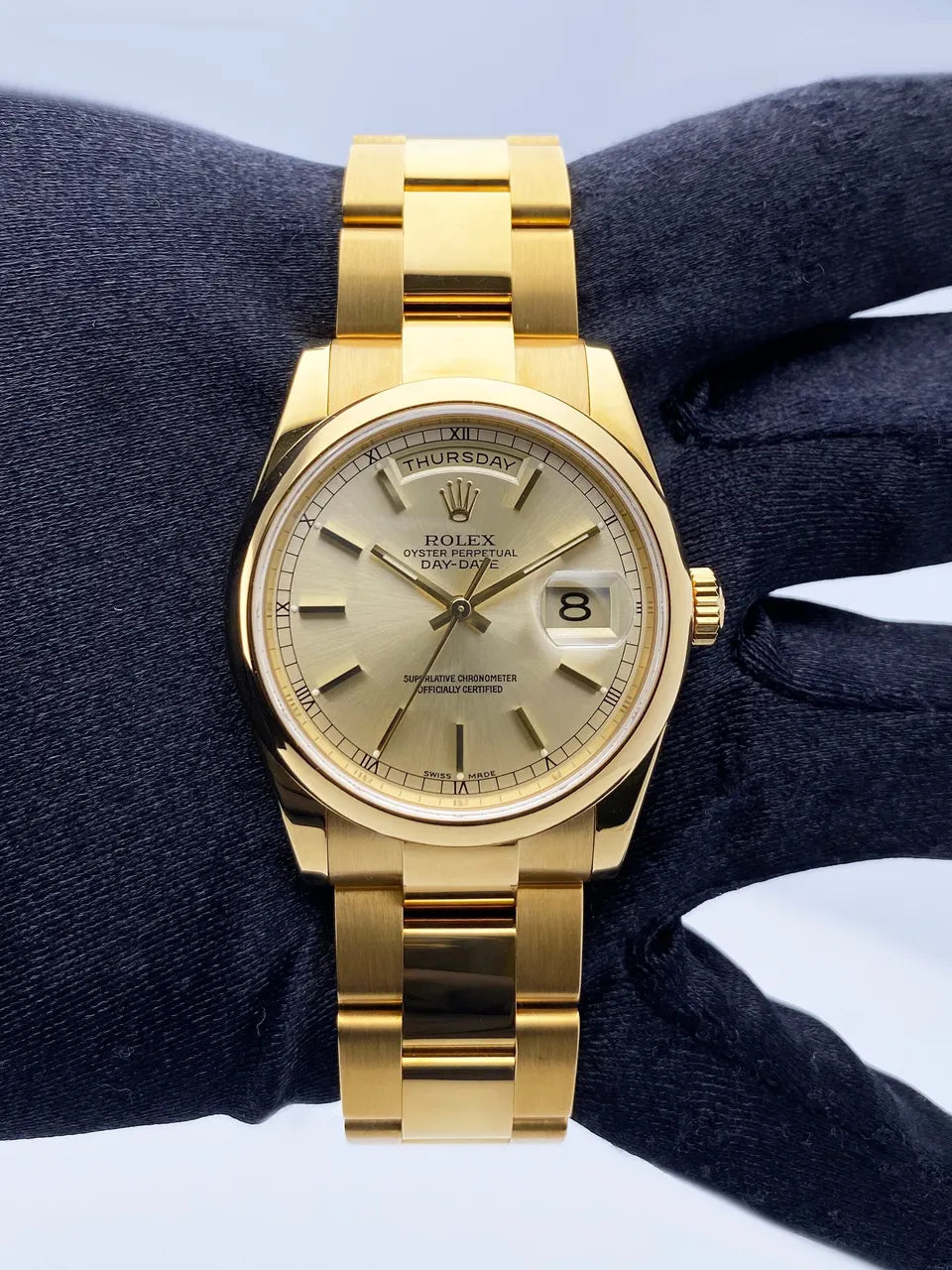 yellow Rolex Gold Champagne Day-Date - Hình 3
