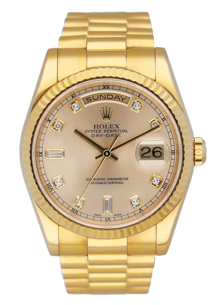 day Rolex Gold Diamond Champagne