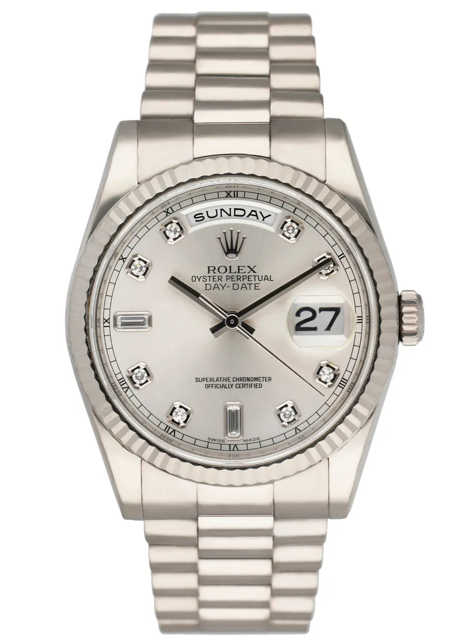 Rolex Platinum Silver Diamond