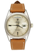 Rolex Day-Date Silver Leather