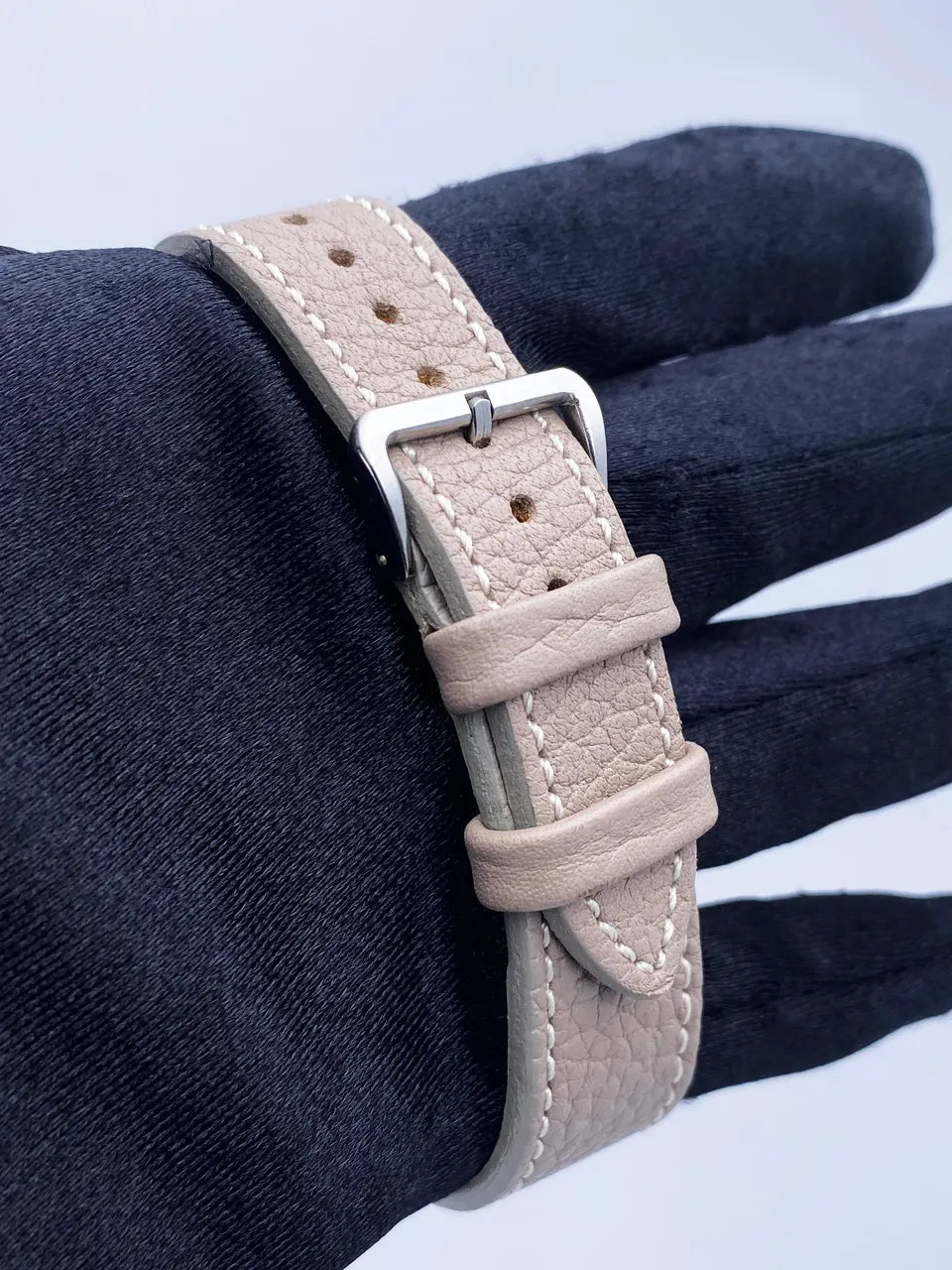 leather Rolex Day-Date Silver Dial - Hình 6