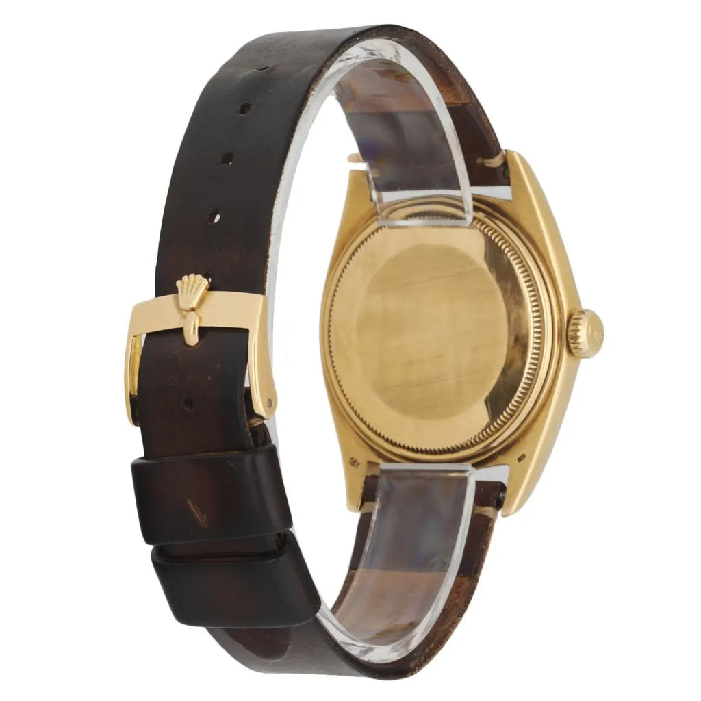 Rolex Gold Leather Champagne Dial - Hình 4