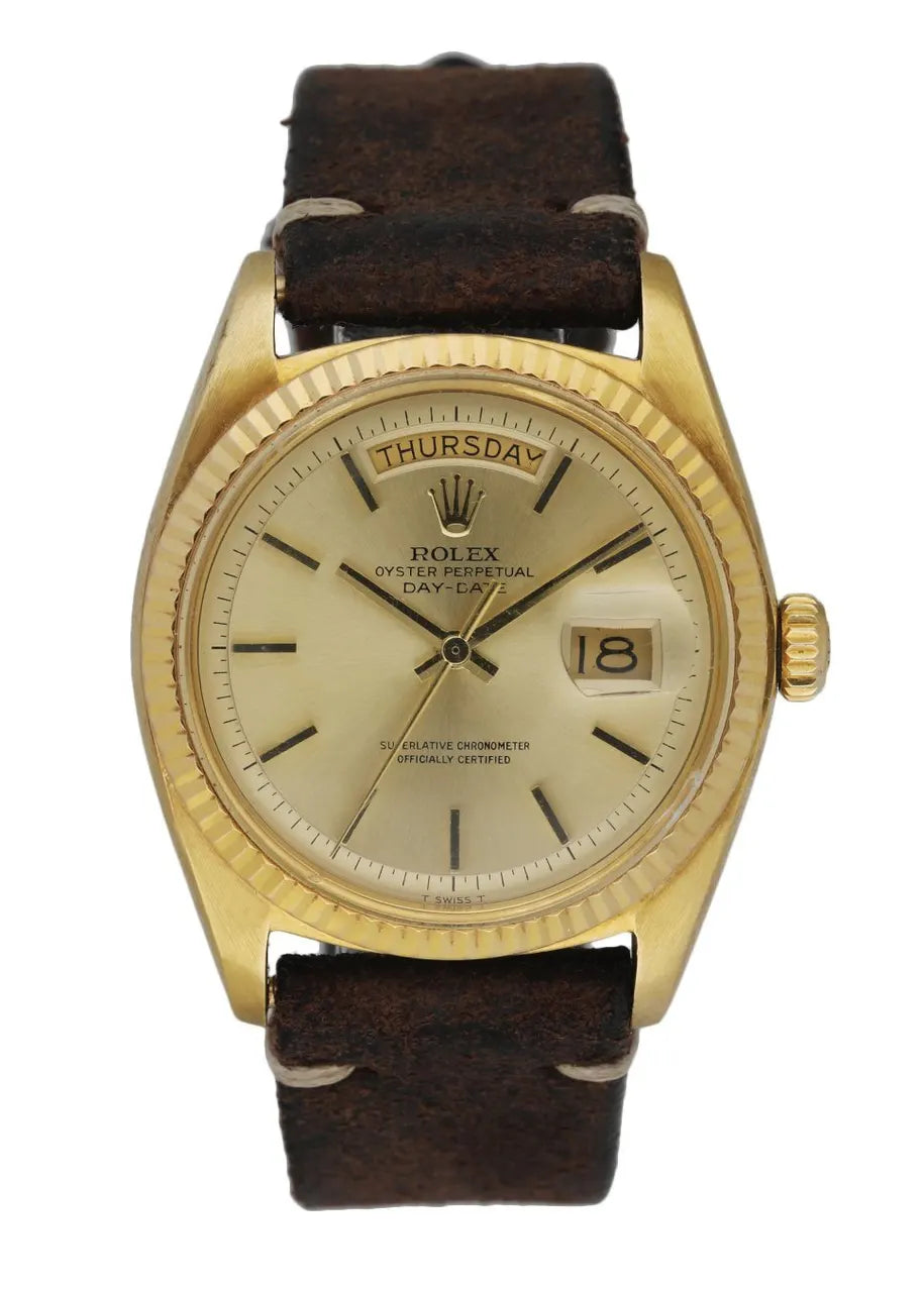 Rolex Day-Date Gold Brown Leather