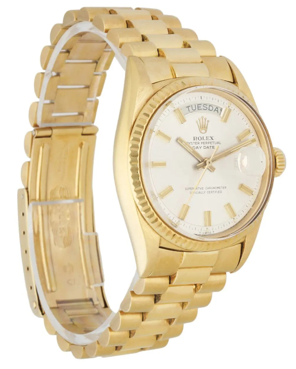 Rolex Day-Date Gold Silver Dial - Hình 3