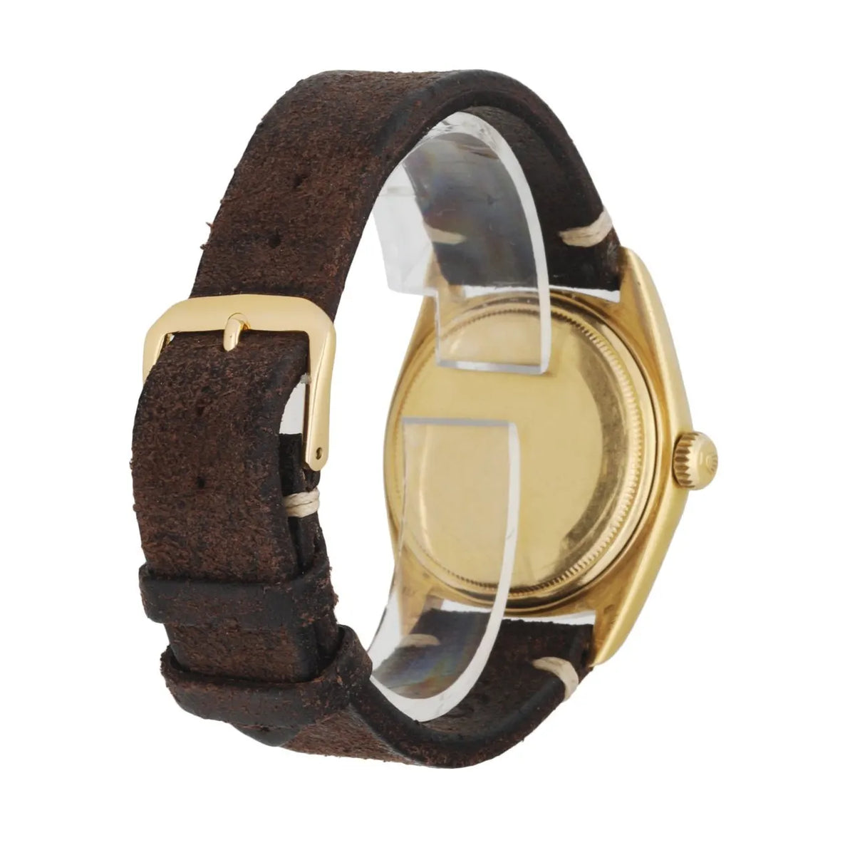 Rolex Day-Date Gold Brown Leather - Hình 4
