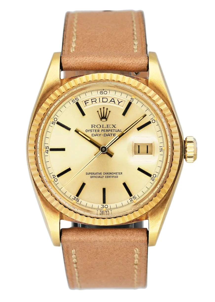 leather Rolex Day-Date Gold Champagne